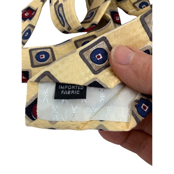 Monsieur Givenchi 90s Vintage Silk Yellow Tie 4" x 59"  EUC Lined 6814 USA Check - Picture 4 of 11